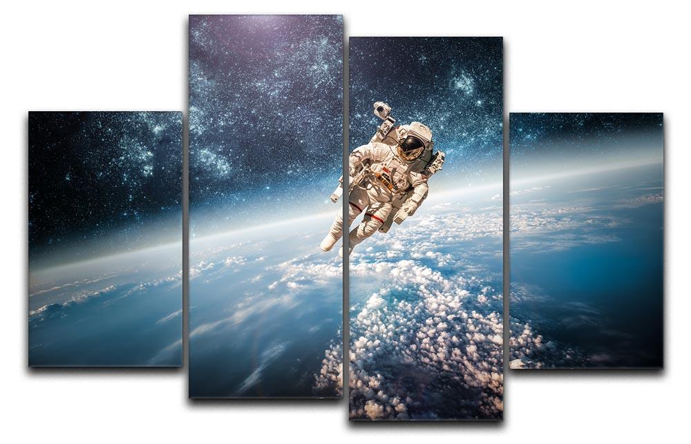 Astronaut in outer space planet earth 4 Split Panel Canvas  - Canvas Art Rocks - 1