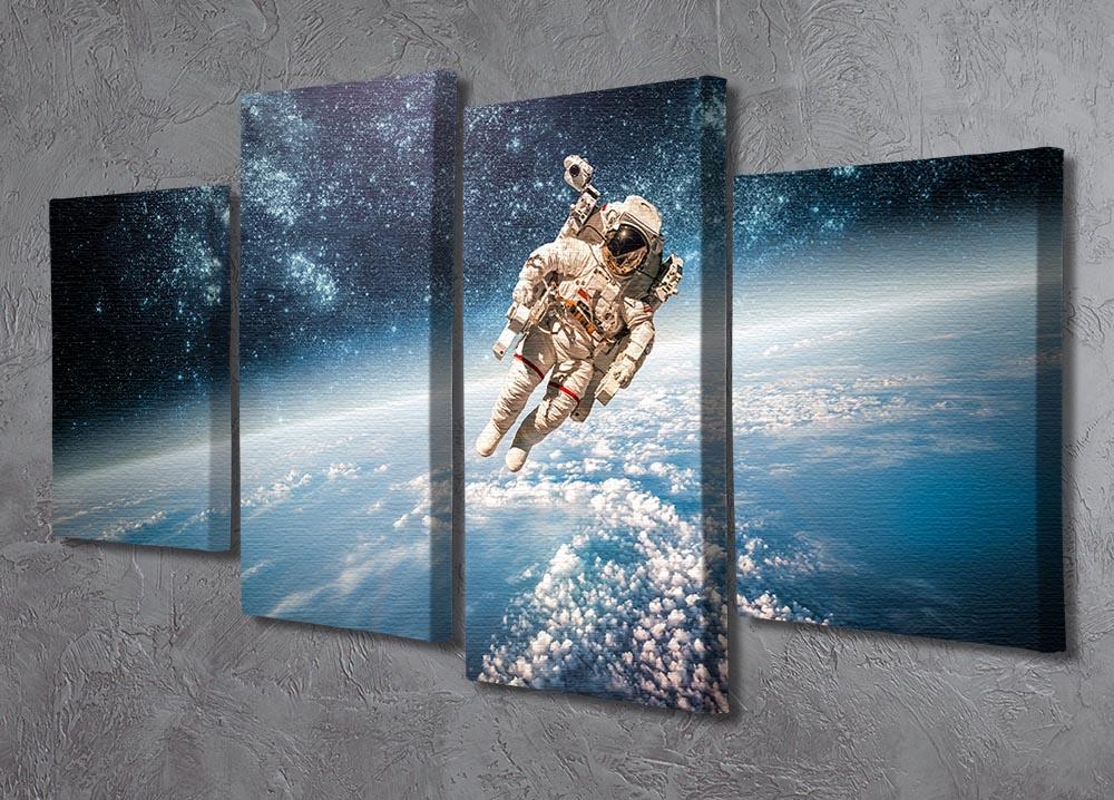 Astronaut in outer space planet earth 4 Split Panel Canvas - Canvas Art Rocks - 2