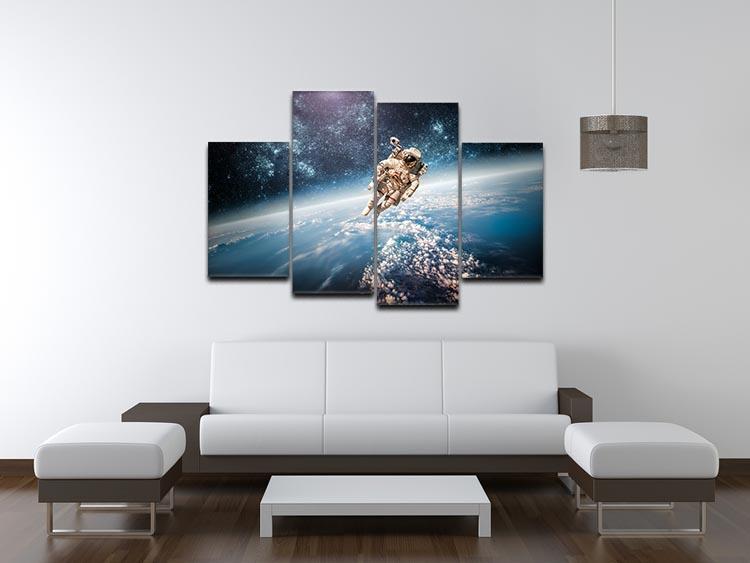 Astronaut in outer space planet earth 4 Split Panel Canvas - Canvas Art Rocks - 3