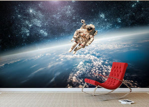 Astronaut in outer space planet earth Wall Mural Wallpaper - Canvas Art Rocks - 2