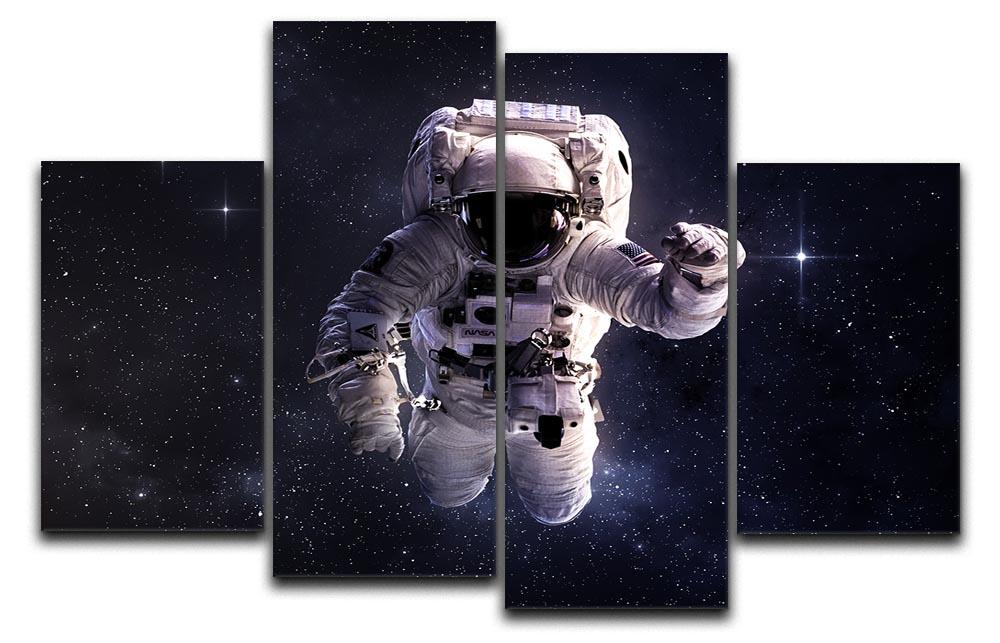 Astronaut in outer space with stars 4 Split Panel Canvas  - Canvas Art Rocks - 1