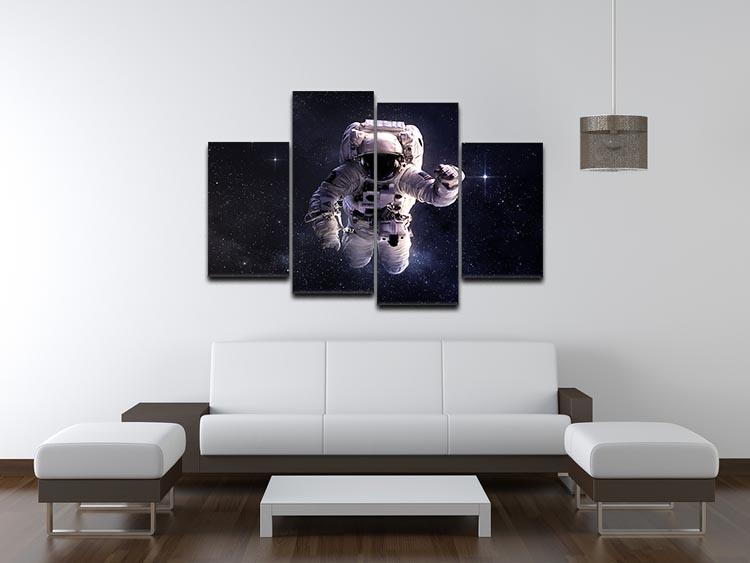 Astronaut in outer space with stars 4 Split Panel Canvas - Canvas Art Rocks - 3