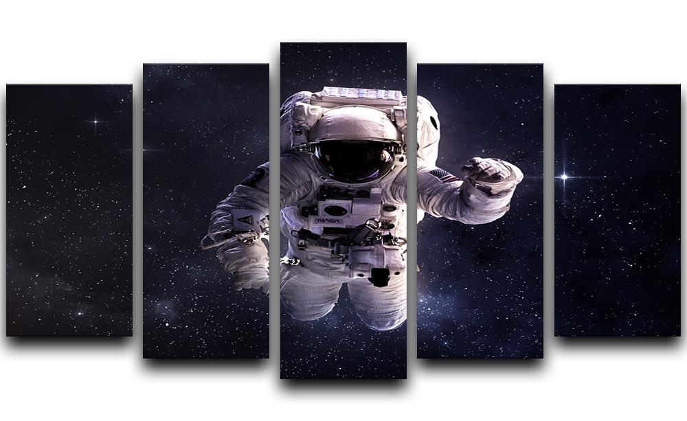Astronaut in outer space with stars 5 Split Panel Canvas  - Canvas Art Rocks - 1