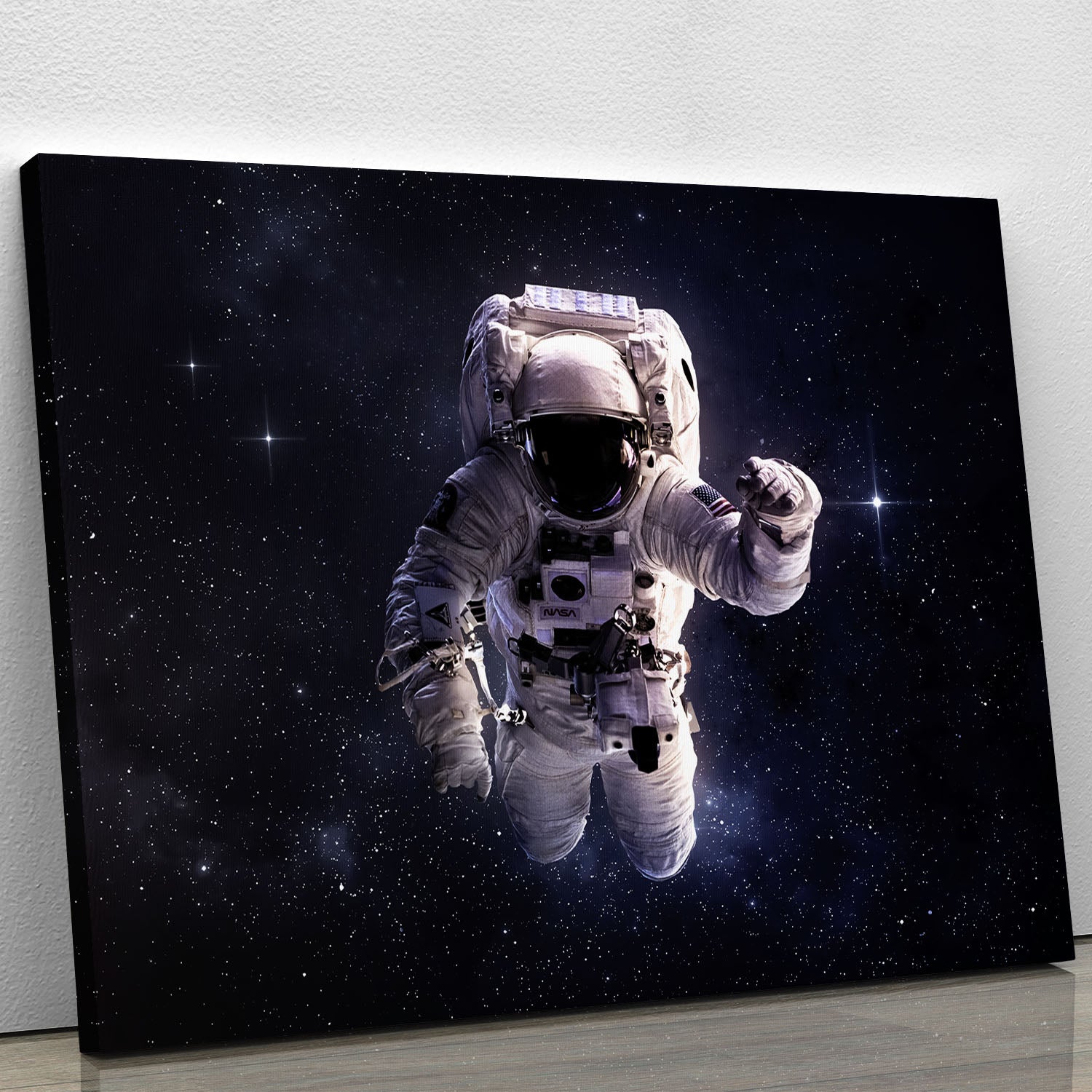 Astronaut in outer space with stars Canvas Print or Poster - Canvas Art Rocks - 1