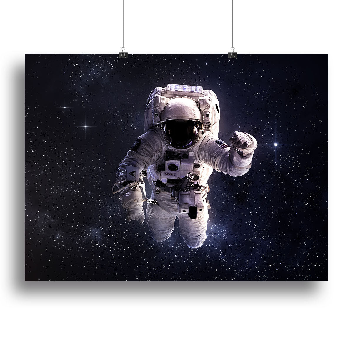 Astronaut in outer space with stars Canvas Print or Poster - Canvas Art Rocks - 2
