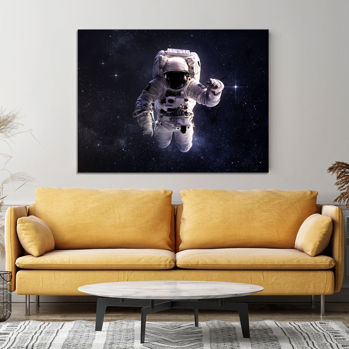 Astronaut in outer space with stars Canvas Print or Poster - Canvas Art Rocks - 4