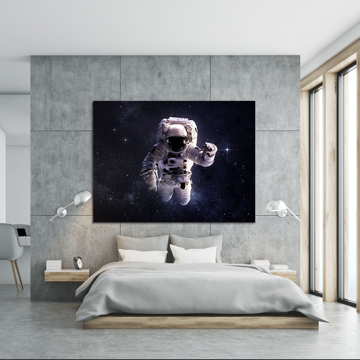 Astronaut in outer space with stars Canvas Print or Poster - Canvas Art Rocks - 5