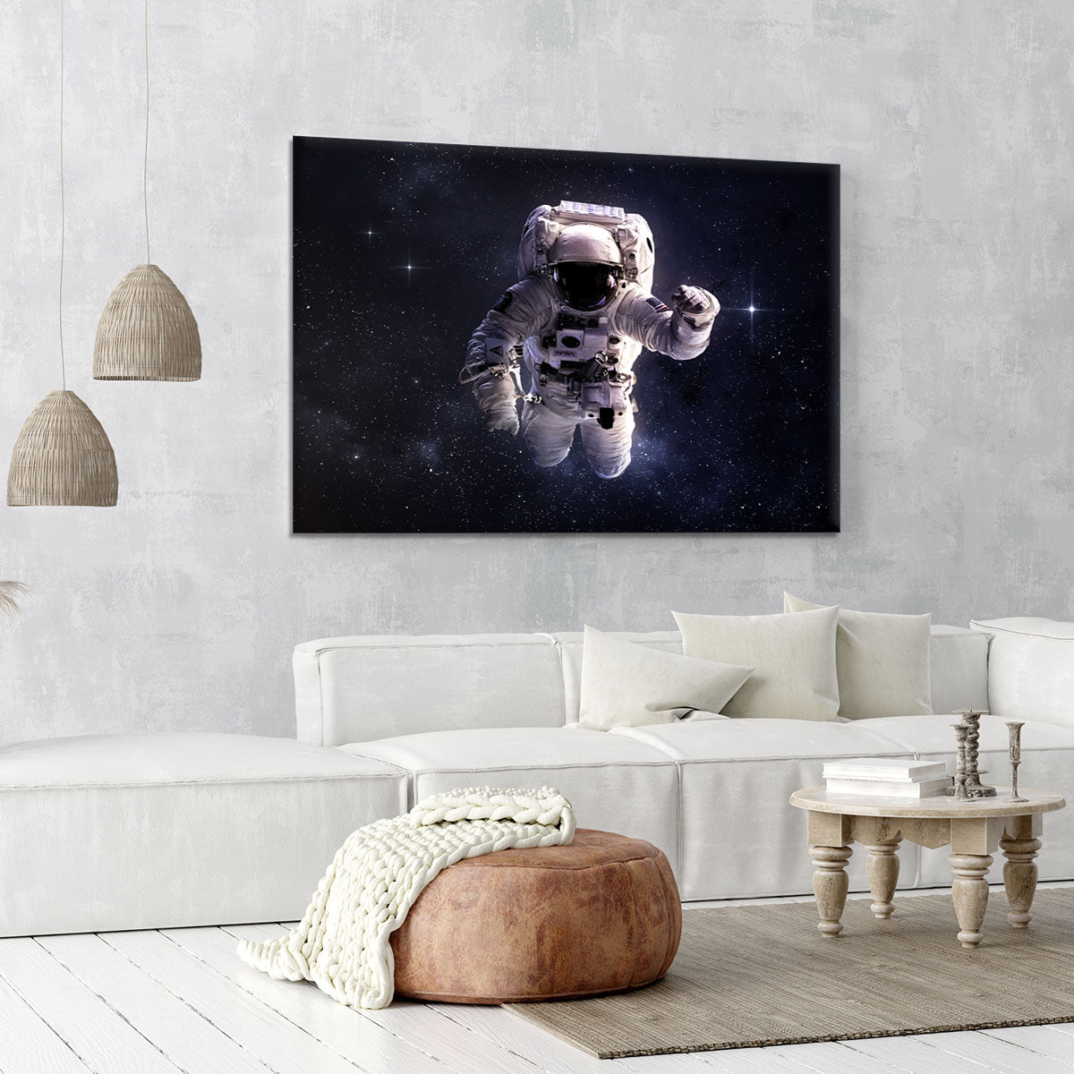 Astronaut in outer space with stars Canvas Print or Poster - Canvas Art Rocks - 6