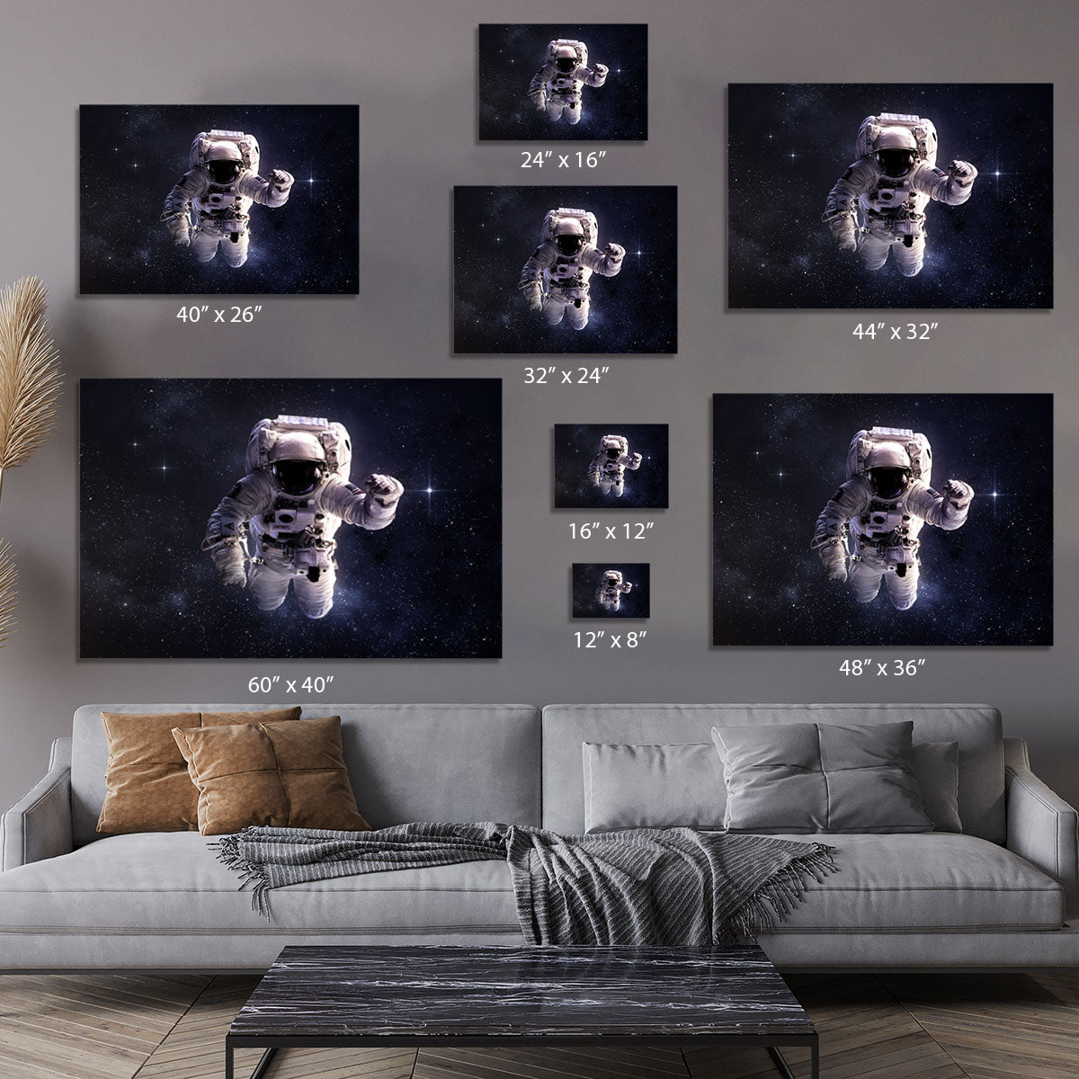 Astronaut in outer space with stars Canvas Print or Poster - Canvas Art Rocks - 7