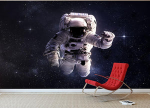 Astronaut in outer space with stars Wall Mural Wallpaper - Canvas Art Rocks - 2