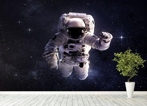 Astronaut in outer space with stars Wall Mural Wallpaper - Canvas Art Rocks - 4