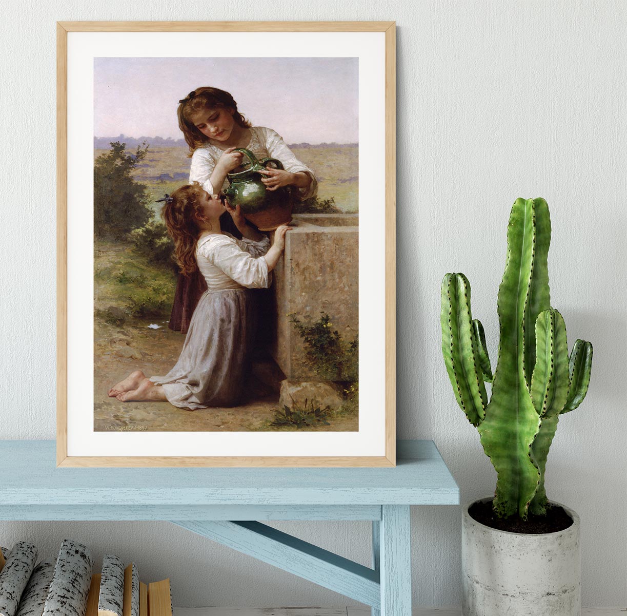 At The Fountain 2 By Bouguereau Framed Print - Canvas Art Rocks - 3