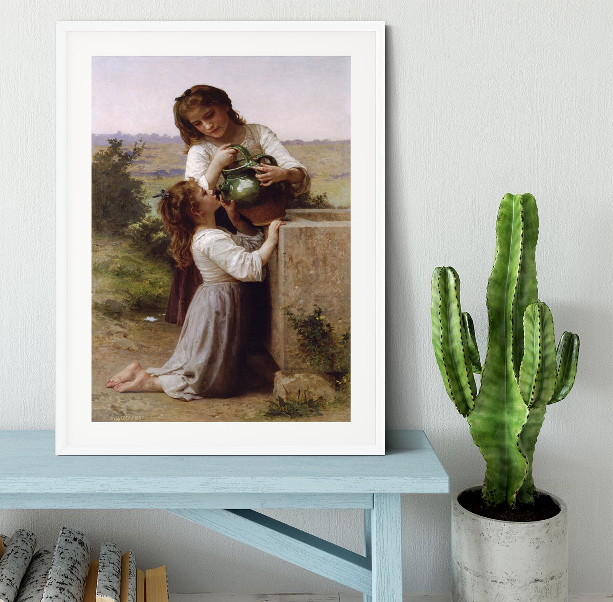 At The Fountain 2 By Bouguereau Framed Print - Canvas Art Rocks - 5
