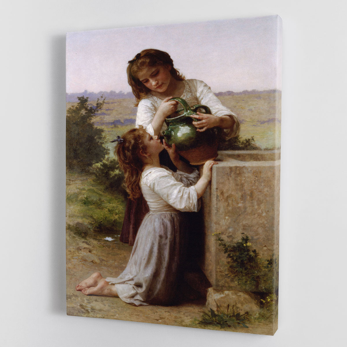 At The Fountain By Bouguereau Canvas Print or Poster - Canvas Art Rocks - 1