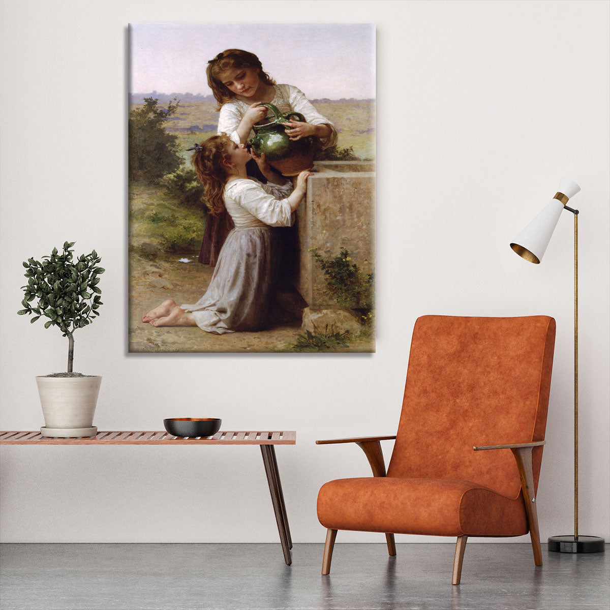 At The Fountain By Bouguereau Canvas Print or Poster - Canvas Art Rocks - 6