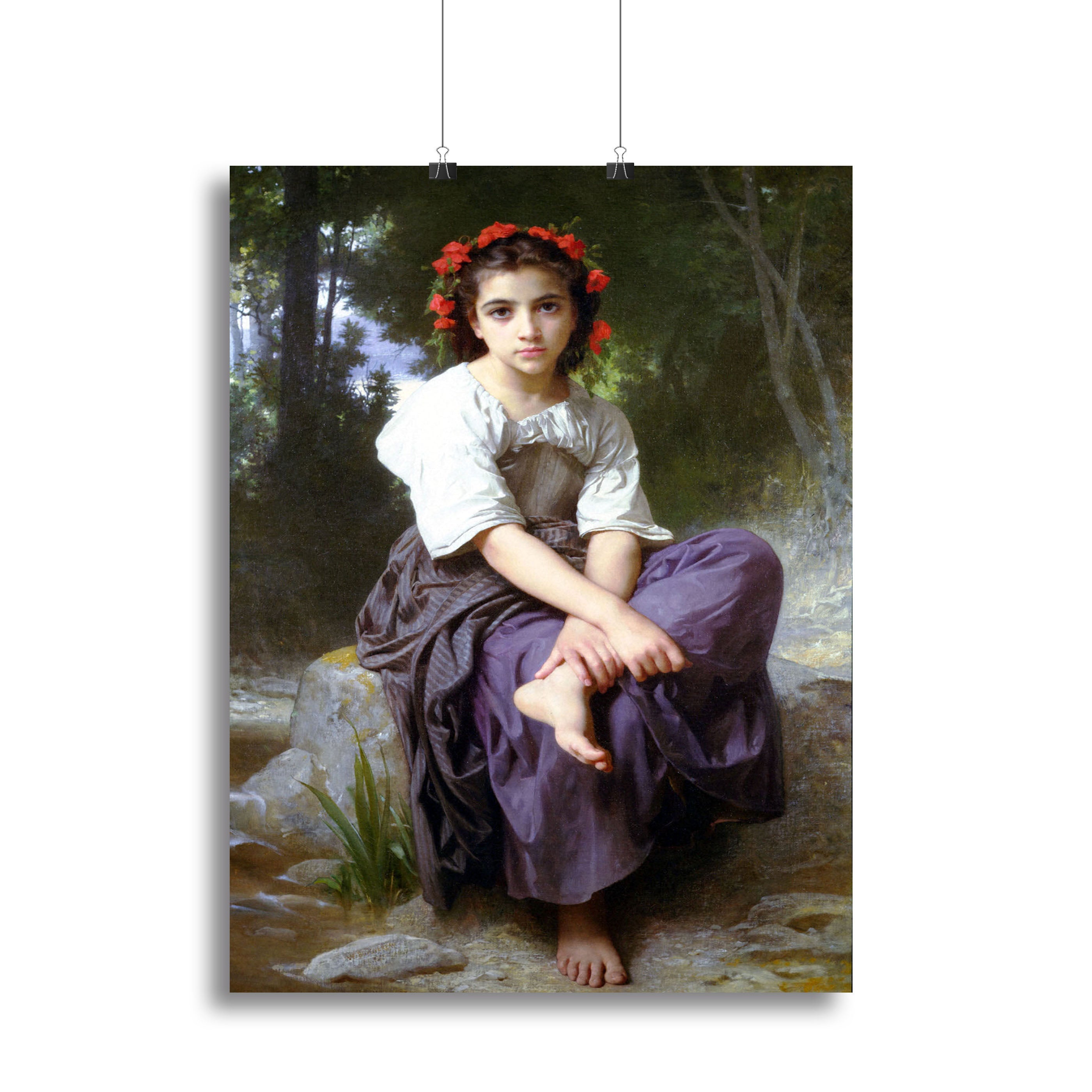 At the Edge of the Brook 2 By Bouguereau Canvas Print or Poster - Canvas Art Rocks - 2