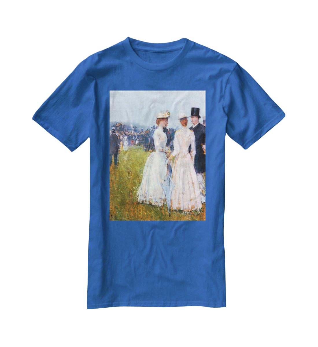 At the Grand Prix in Paris by Hassam T-Shirt - Canvas Art Rocks - 2