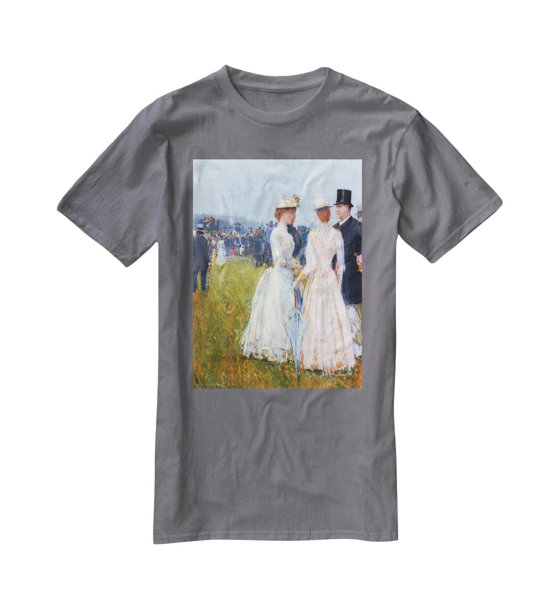 At the Grand Prix in Paris by Hassam T-Shirt - Canvas Art Rocks - 3
