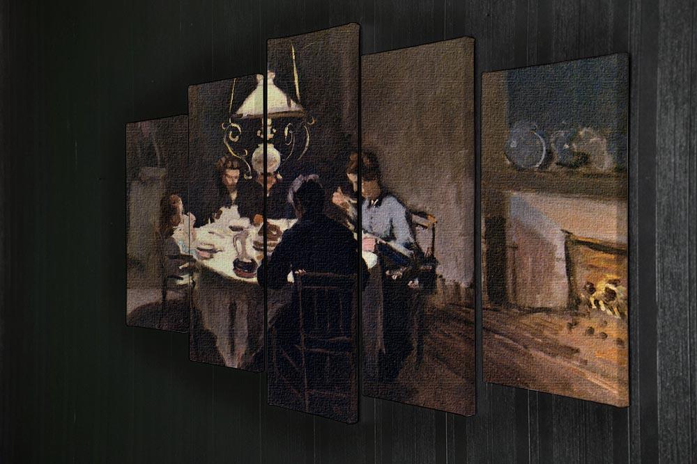 At the Table by Monet 5 Split Panel Canvas - Canvas Art Rocks - 2