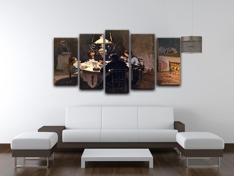 At the Table by Monet 5 Split Panel Canvas - Canvas Art Rocks - 3