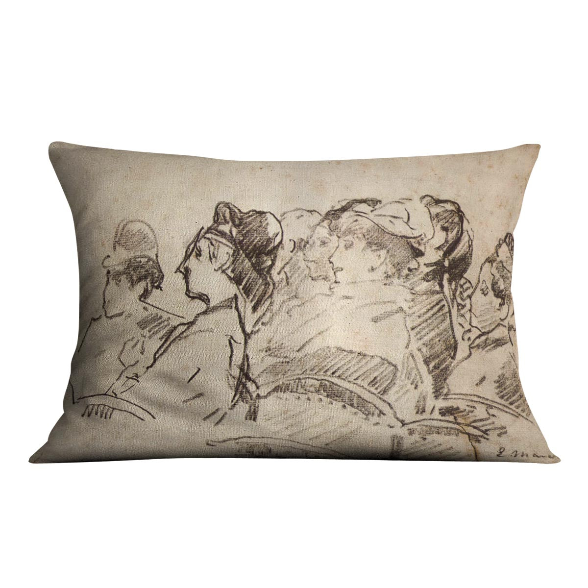 At the Theater by Manet Cushion