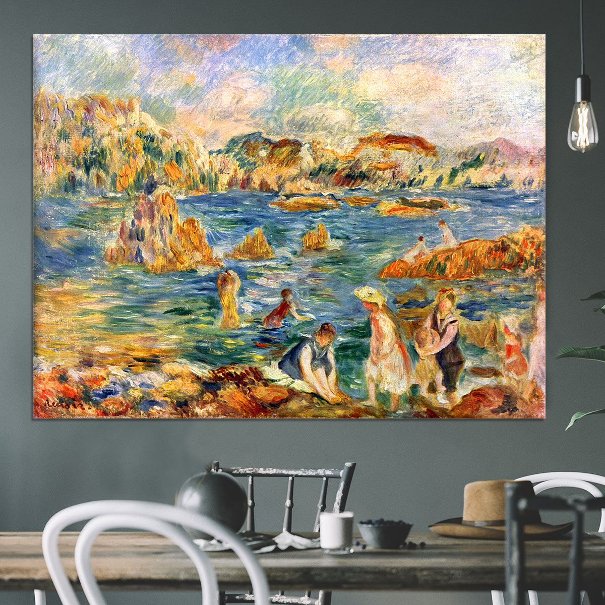 At the beach of Guernesey by Renoir Canvas Print or Poster - Canvas Art Rocks - 3