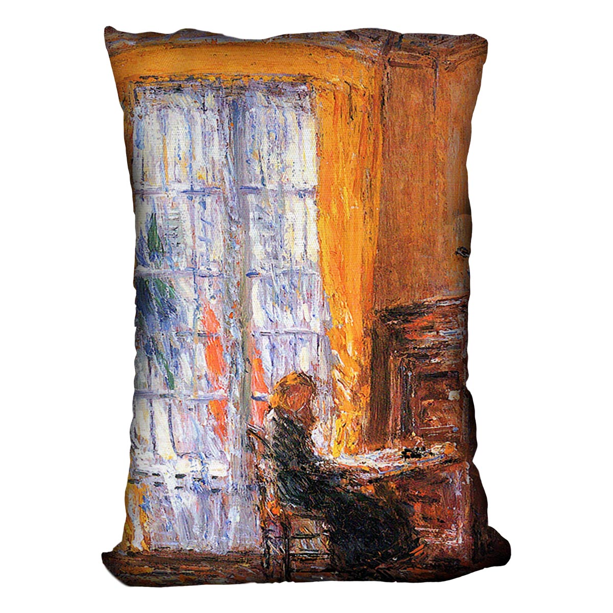 At the desk by Hassam Cushion - Canvas Art Rocks - 4