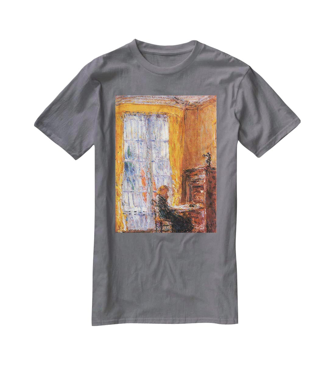 At the desk by Hassam T-Shirt - Canvas Art Rocks - 3