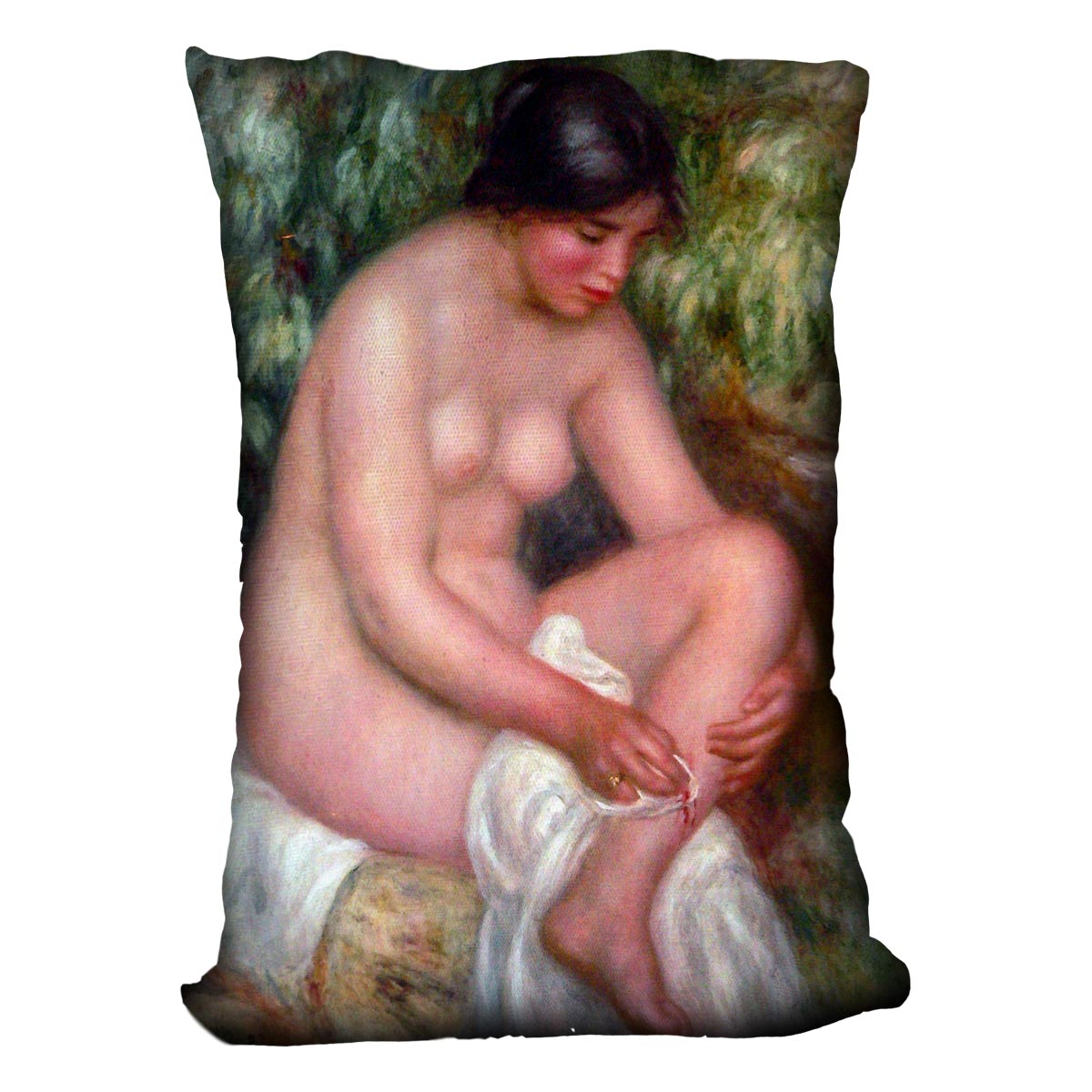 August Renoir Bathing by Renoir Cushion