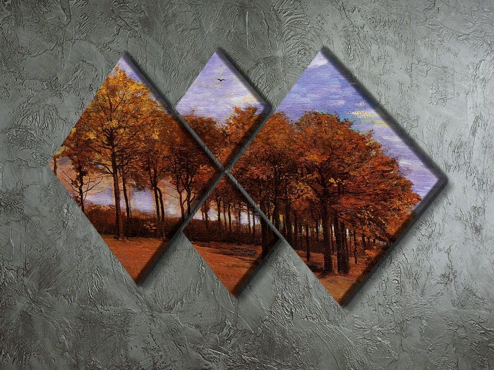 Autumn Landscape by Van Gogh 4 Square Multi Panel Canvas - Canvas Art Rocks - 2