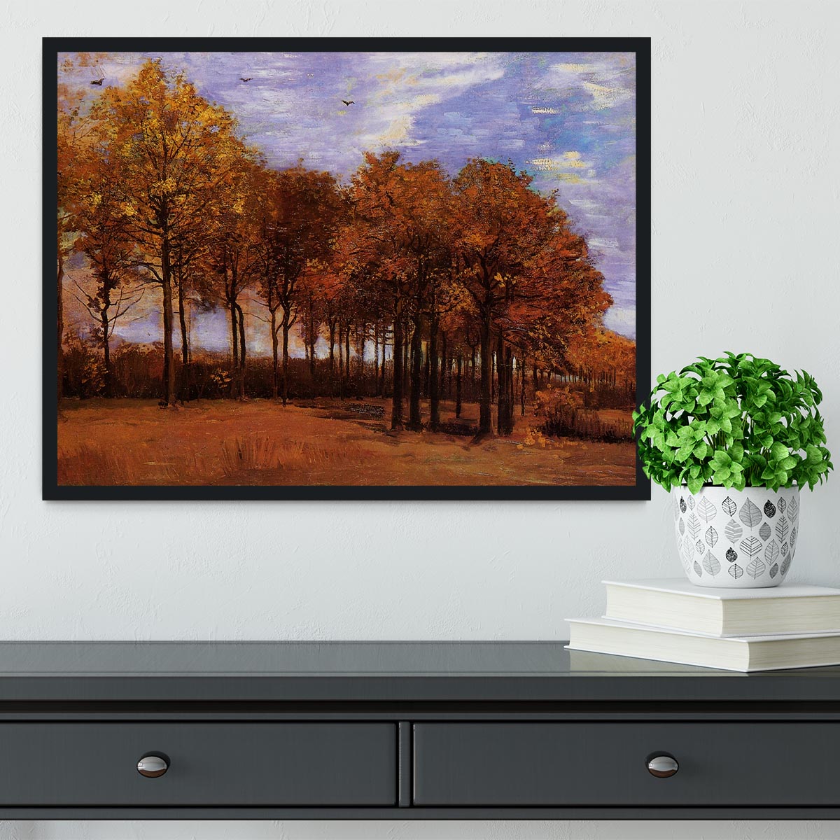 Autumn Landscape by Van Gogh Framed Print - Canvas Art Rocks - 2