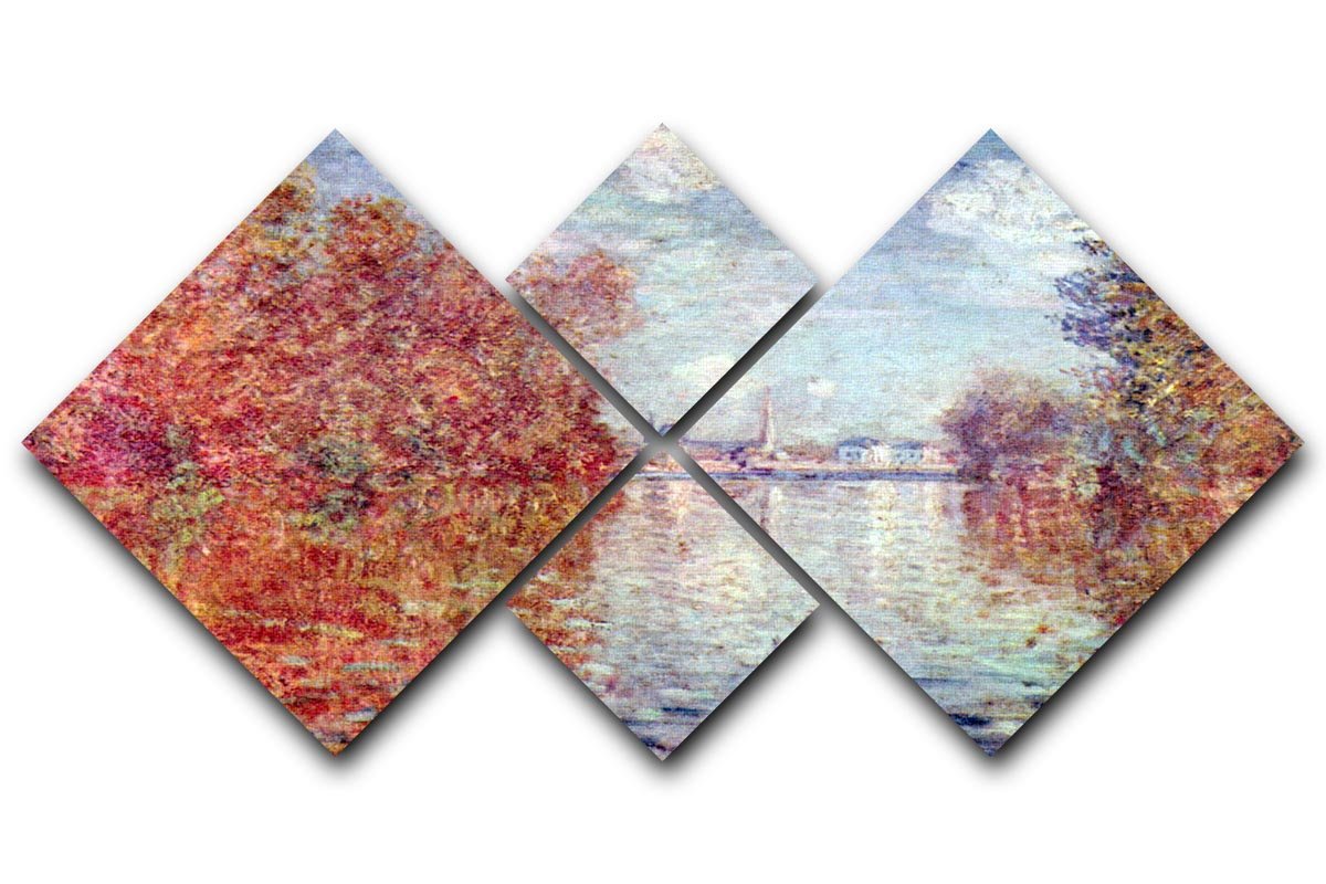 Autumn in Argenteuil by Monet 4 Square Multi Panel Canvas  - Canvas Art Rocks - 1