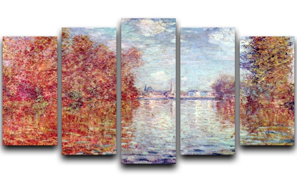 Autumn in Argenteuil by Monet 5 Split Panel Canvas  - Canvas Art Rocks - 1