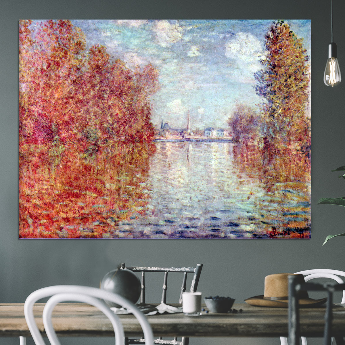 Autumn in Argenteuil by Monet Canvas Print or Poster - Canvas Art Rocks - 3