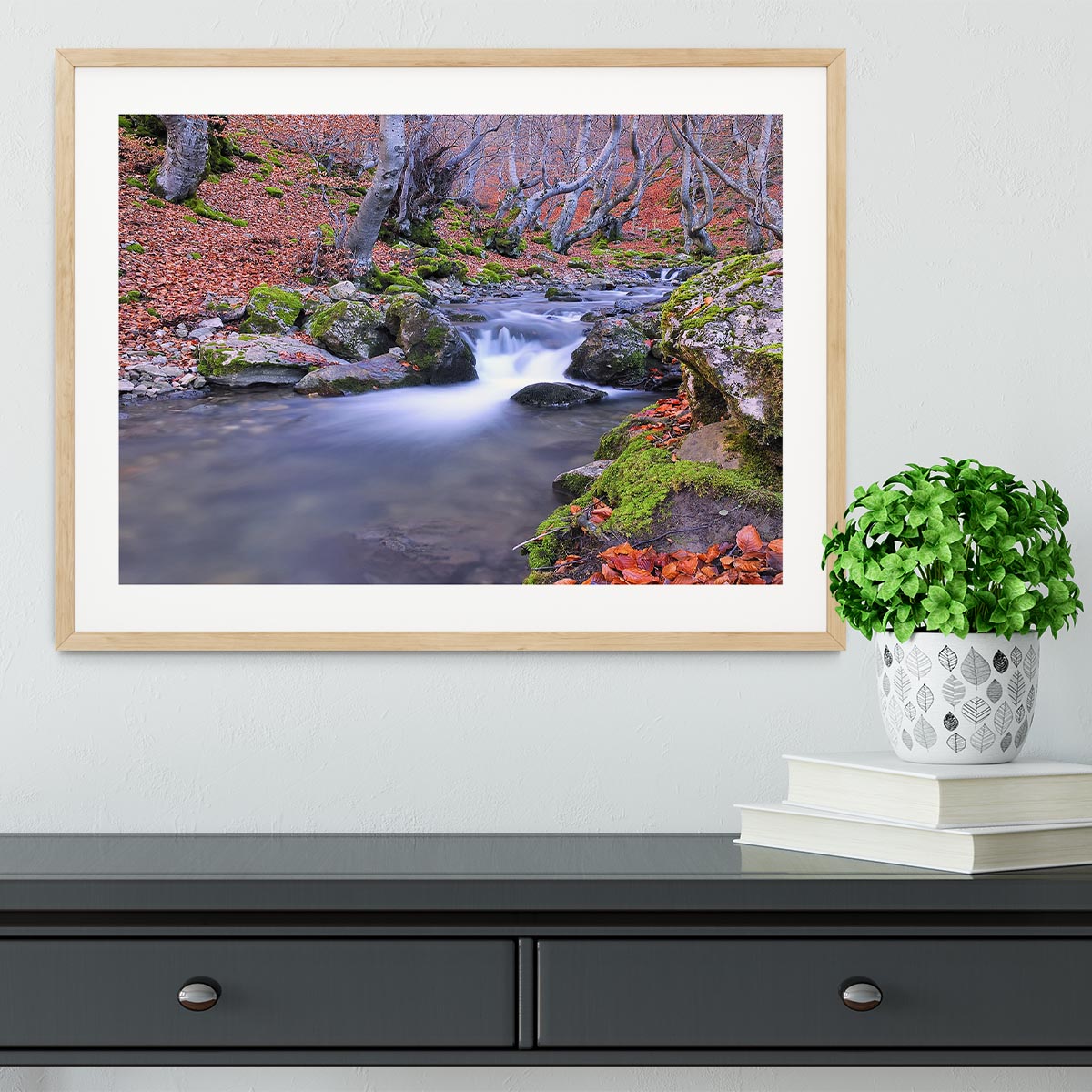Autumn landscape lake Framed Print - Canvas Art Rocks - 3