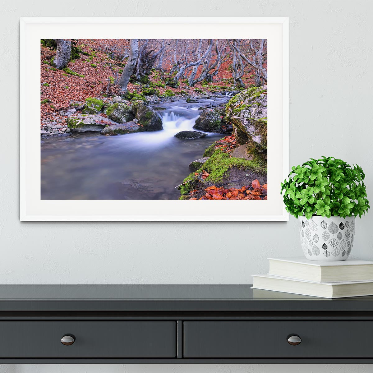 Autumn landscape lake Framed Print - Canvas Art Rocks - 5
