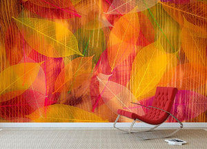 Autumn leaves texture Wall Mural Wallpaper - Canvas Art Rocks - 2