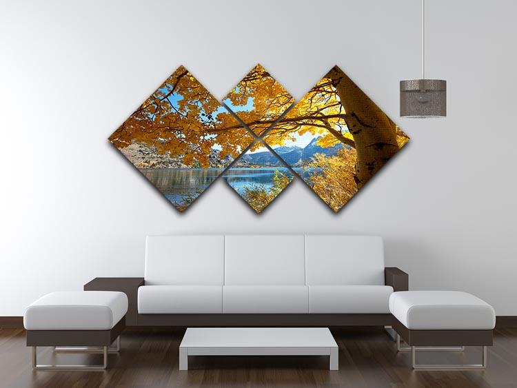Autumn mountain lake 4 Square Multi Panel Canvas  - Canvas Art Rocks - 3