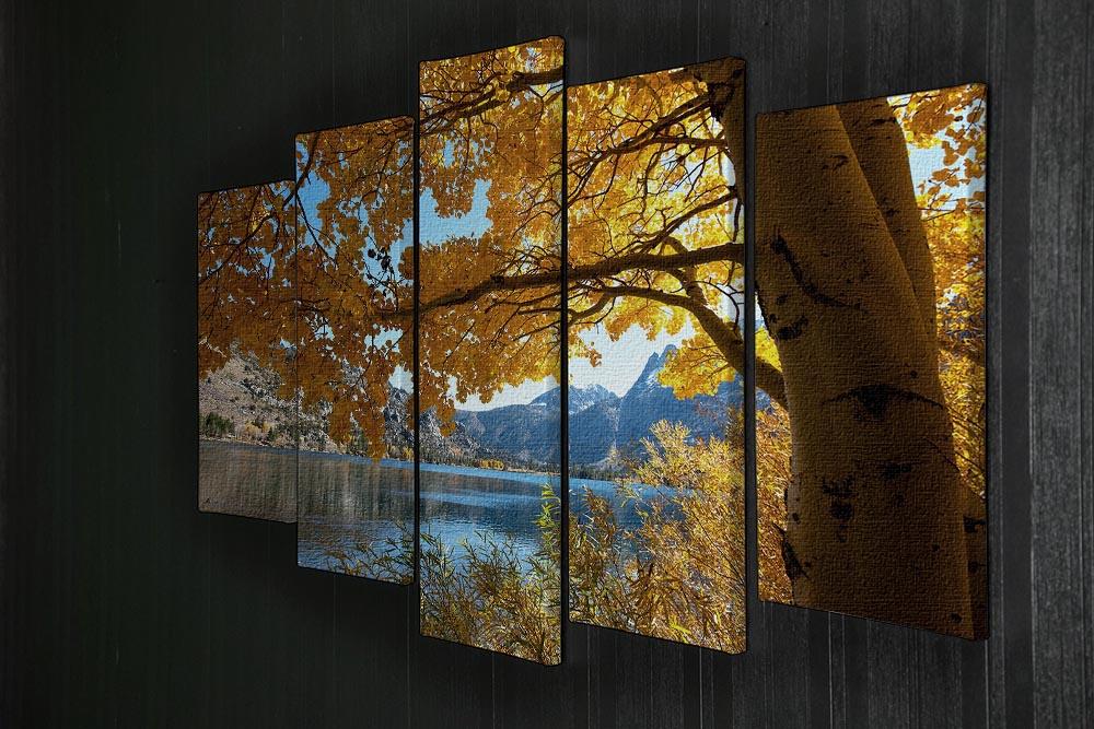 Autumn mountain lake 5 Split Panel Canvas  - Canvas Art Rocks - 2