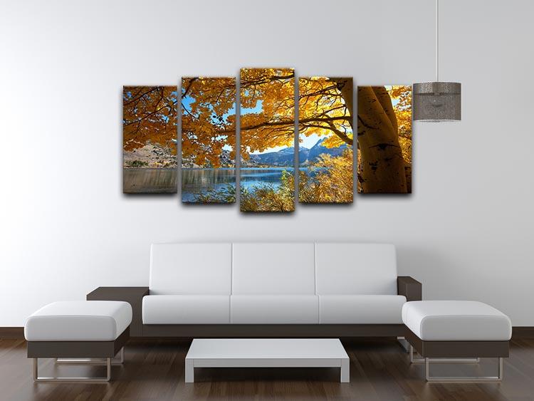 Autumn mountain lake 5 Split Panel Canvas  - Canvas Art Rocks - 3