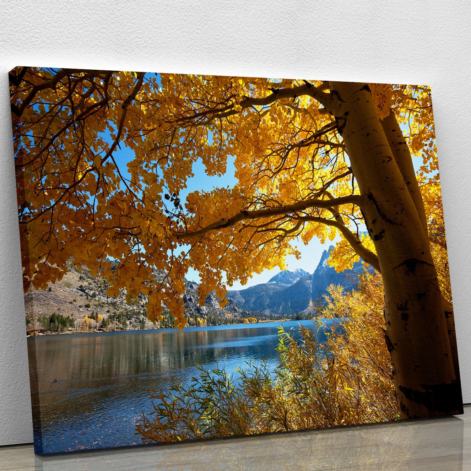Autumn mountain lake Canvas Print or Poster - Canvas Art Rocks - 1