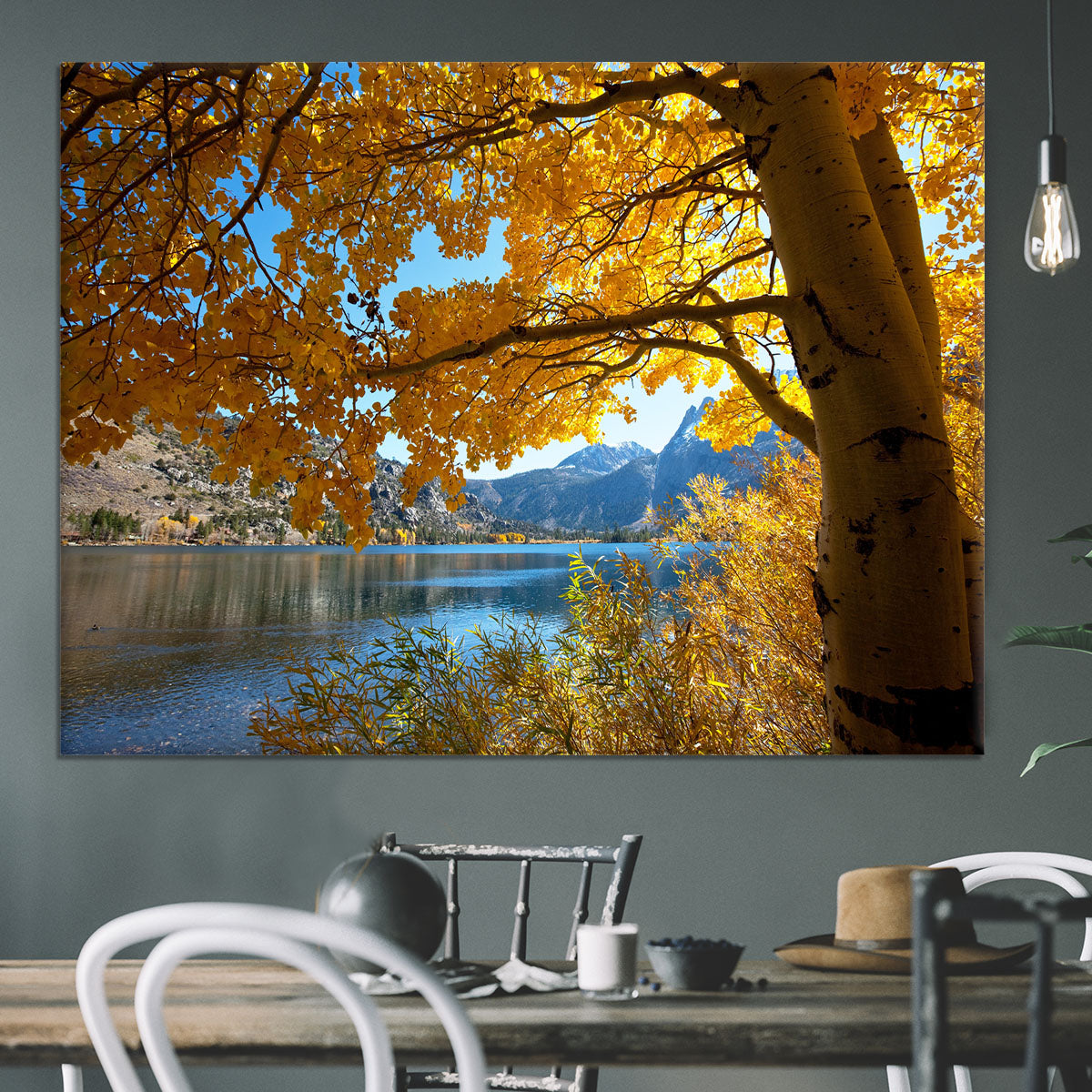Autumn mountain lake Canvas Print or Poster - Canvas Art Rocks - 3