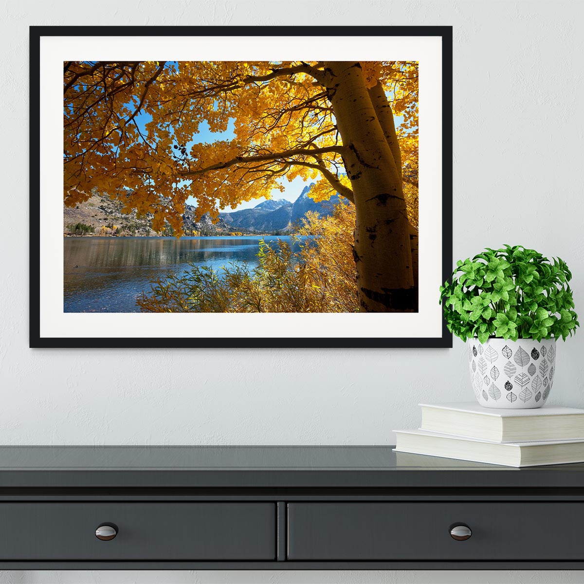 Autumn mountain lake Framed Print - Canvas Art Rocks - 1