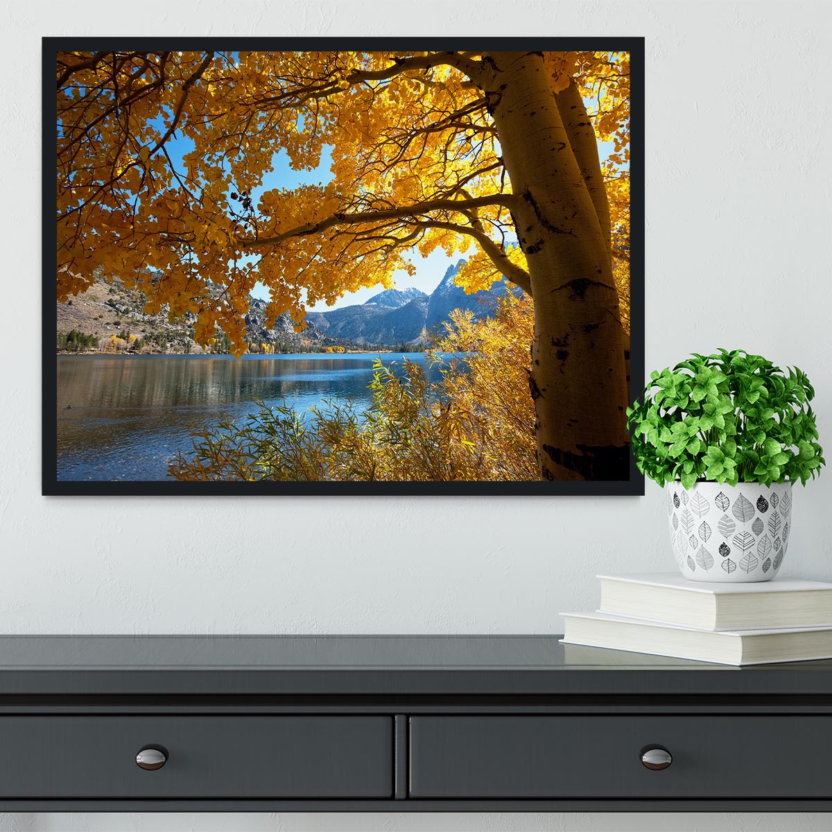 Autumn mountain lake Framed Print - Canvas Art Rocks - 2