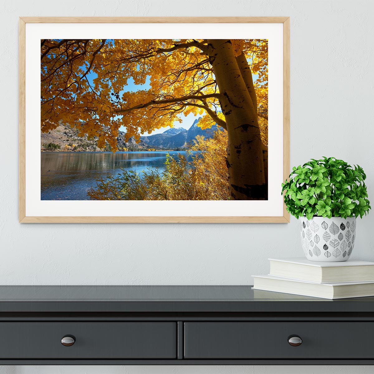 Autumn mountain lake Framed Print - Canvas Art Rocks - 3