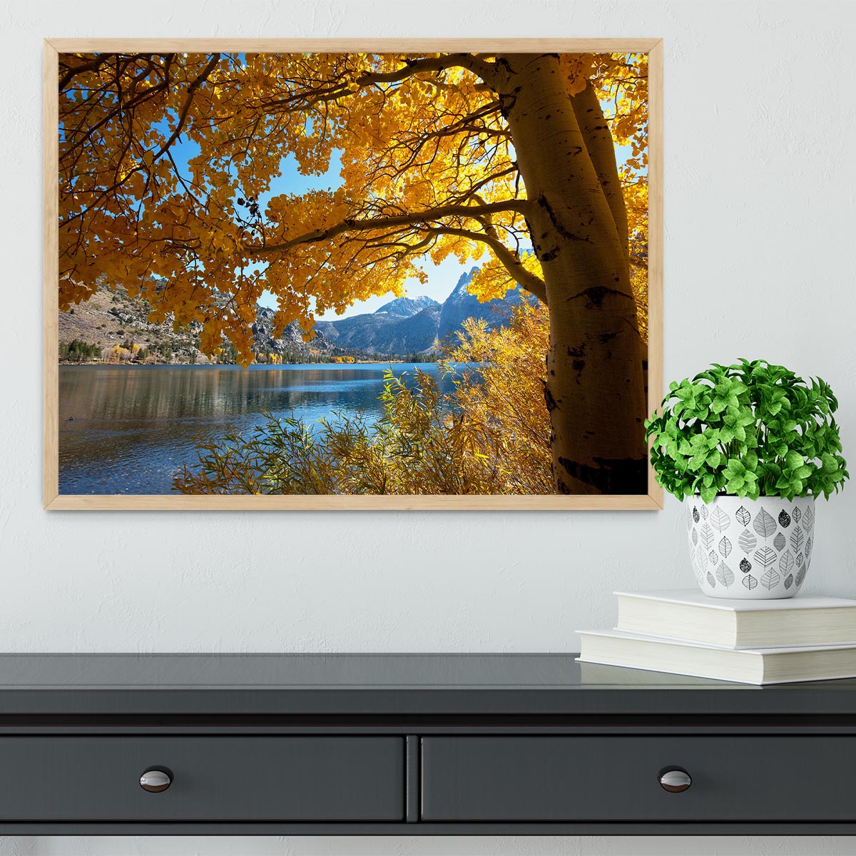 Autumn mountain lake Framed Print - Canvas Art Rocks - 4