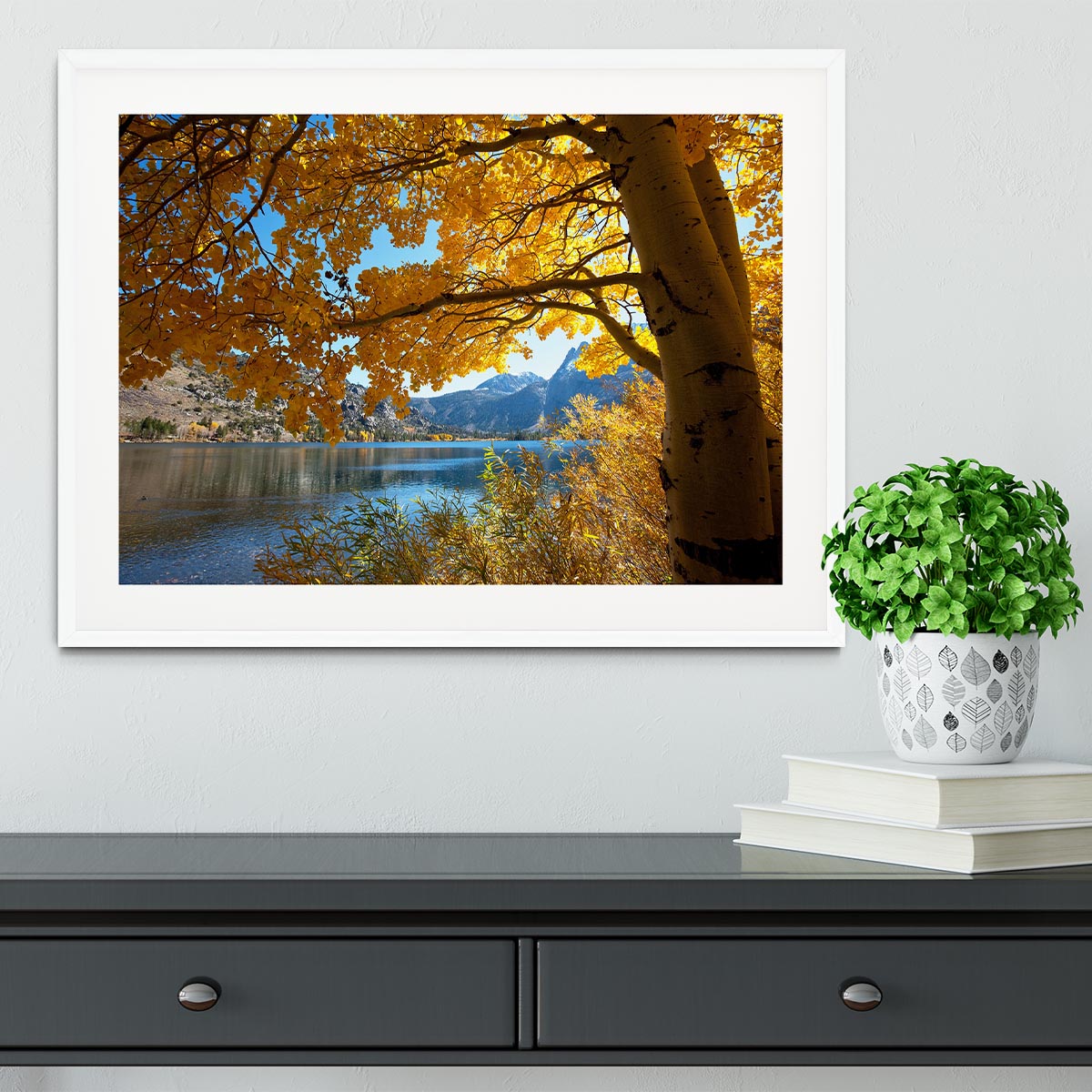 Autumn mountain lake Framed Print - Canvas Art Rocks - 5