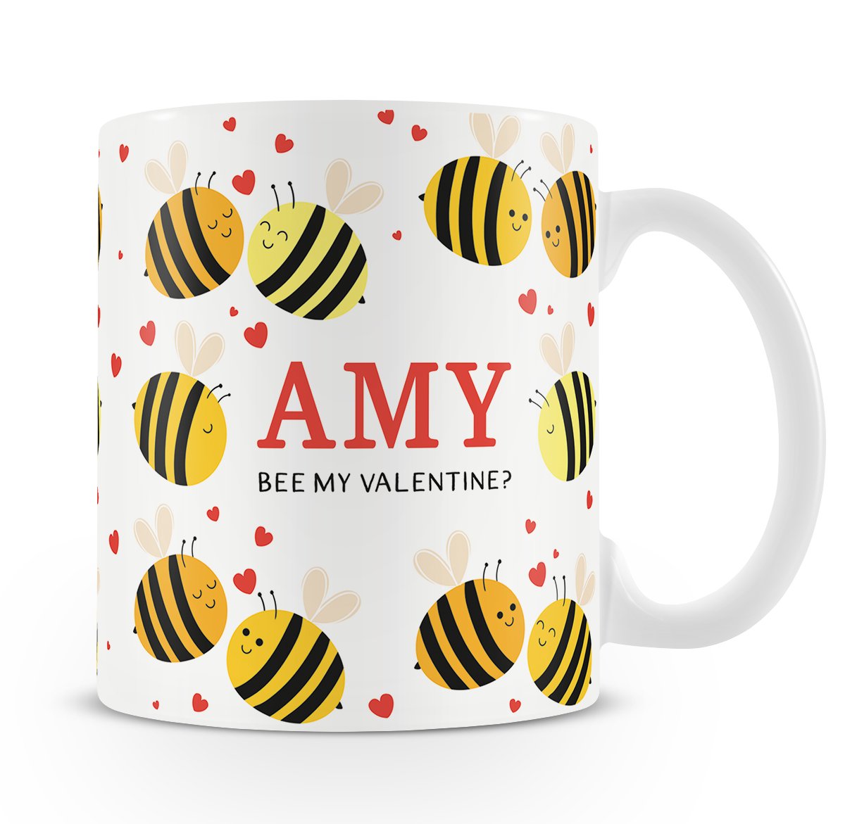 Personalised Bee My Valentine Mug