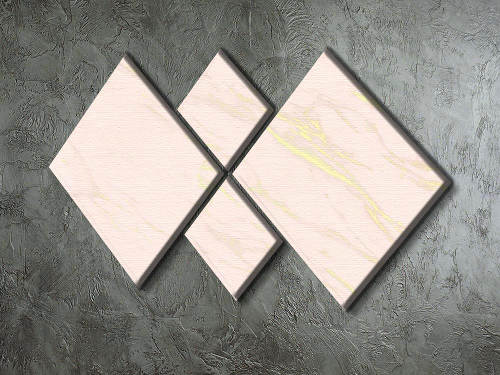 Baby Pink Marble with Gold Veins 4 Square Multi Panel Canvas - Canvas Art Rocks - 2