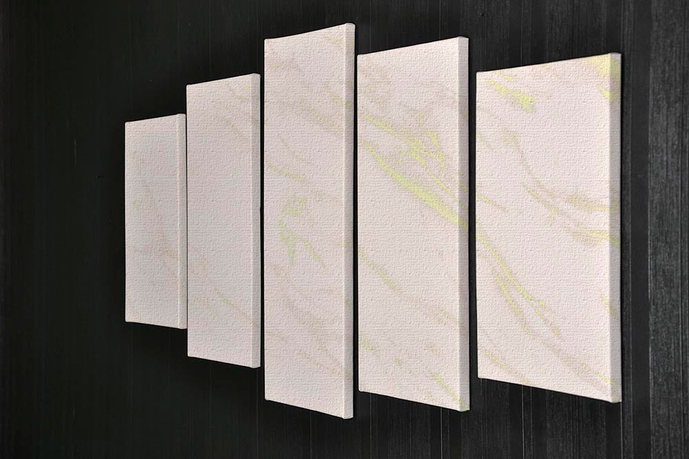 Baby Pink Marble with Gold Veins 5 Split Panel Canvas - Canvas Art Rocks - 2